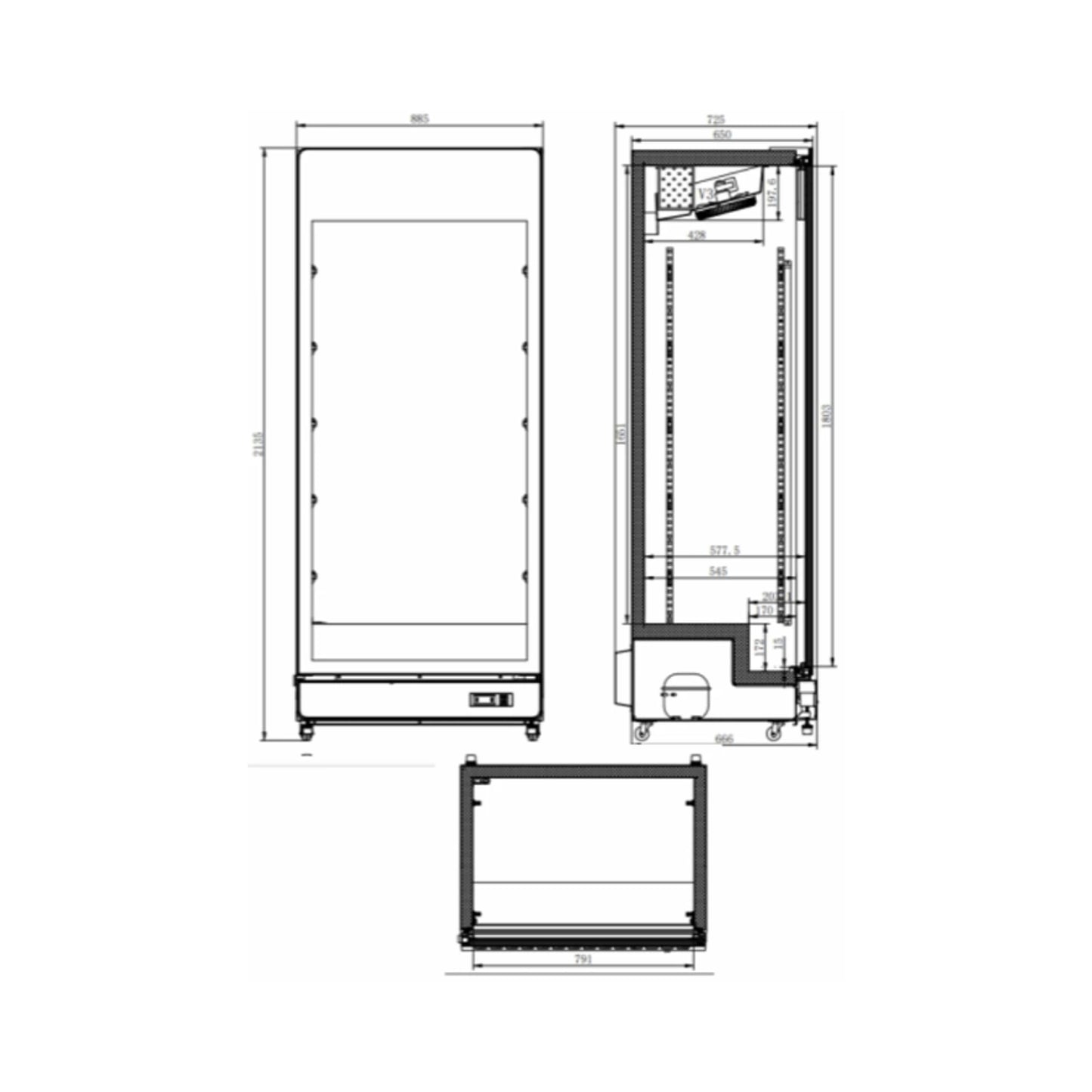 Vertical Fridge Display 806L - 1 Door - WHOInc