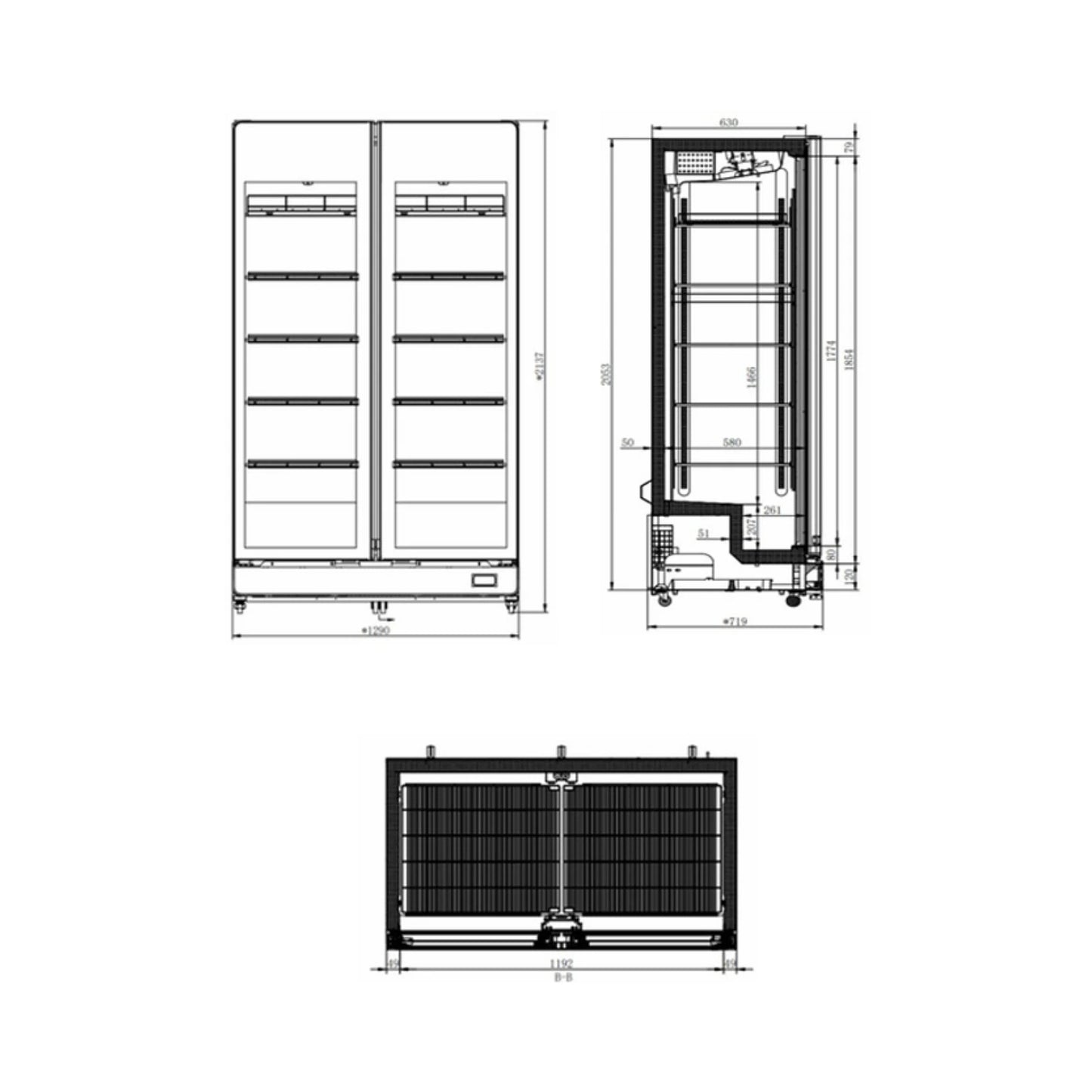 Vertical Fridge Display 1230L - 2 doors - WHOInc