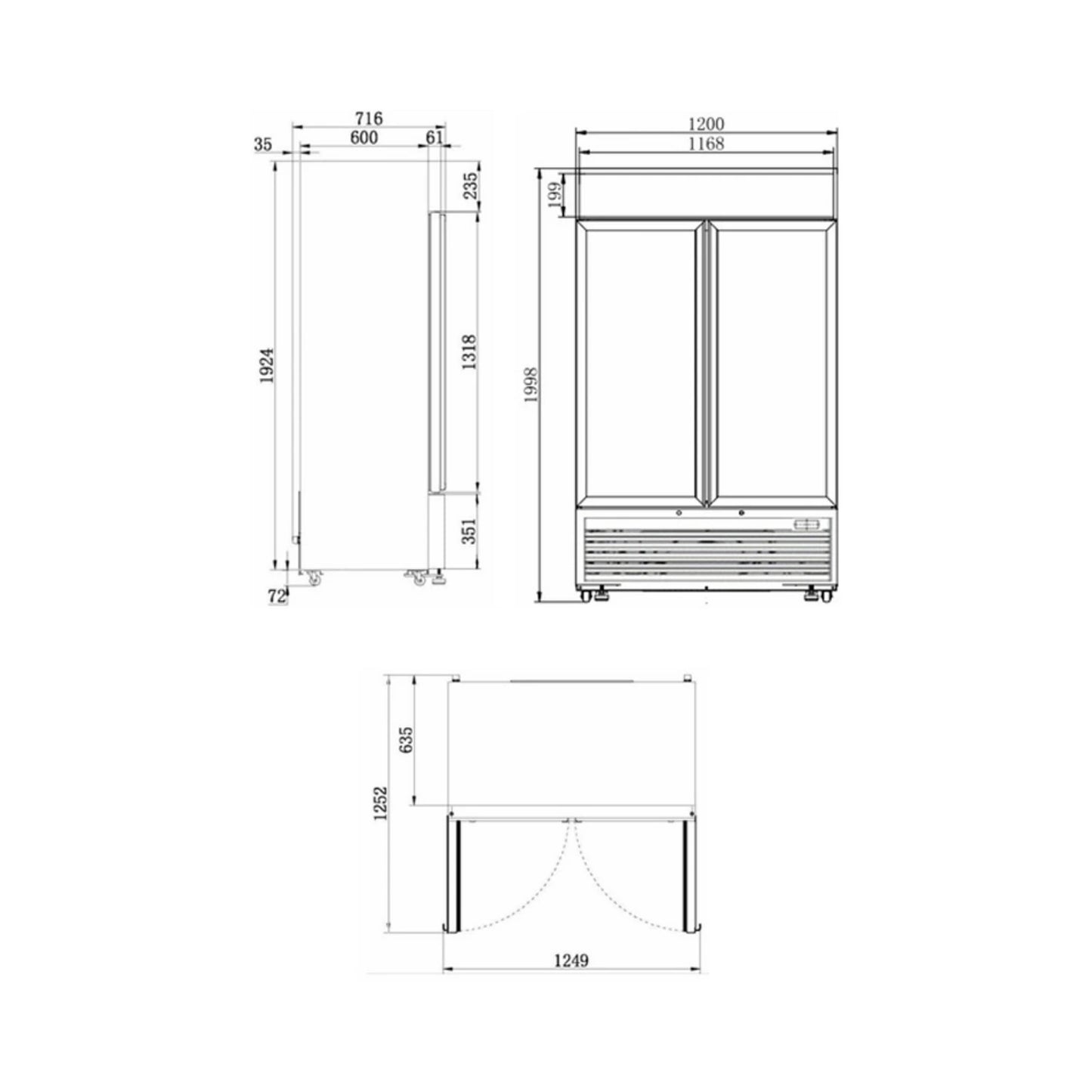 Vertical Fridge Display 868L - 2 Doors - WHOInc