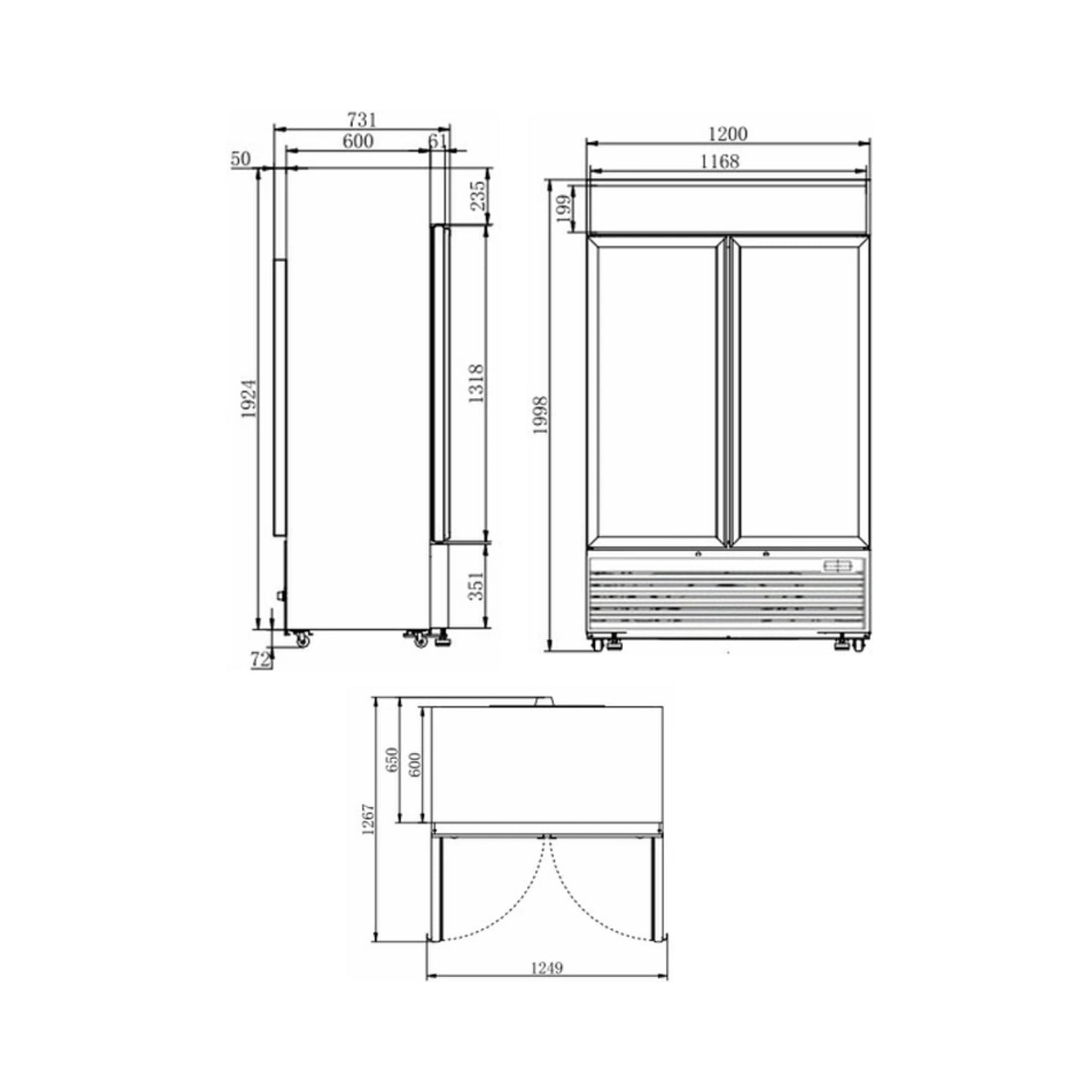 Vertical Freezer Display 810L - 2 Doors - WHOInc