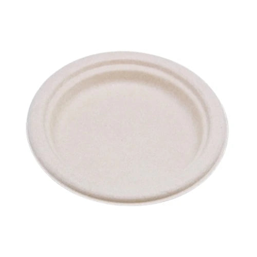 Sugarcane Round Plates - Unbleached - WHOInc