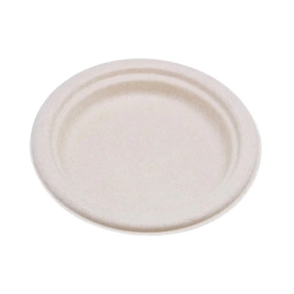 Sugarcane Round Plates - Unbleached - WHOInc