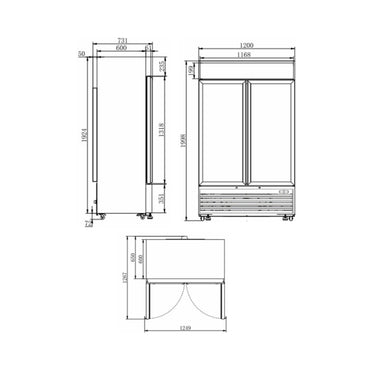 Vertical Freezer Display 810L - 2 Doors - WHOInc