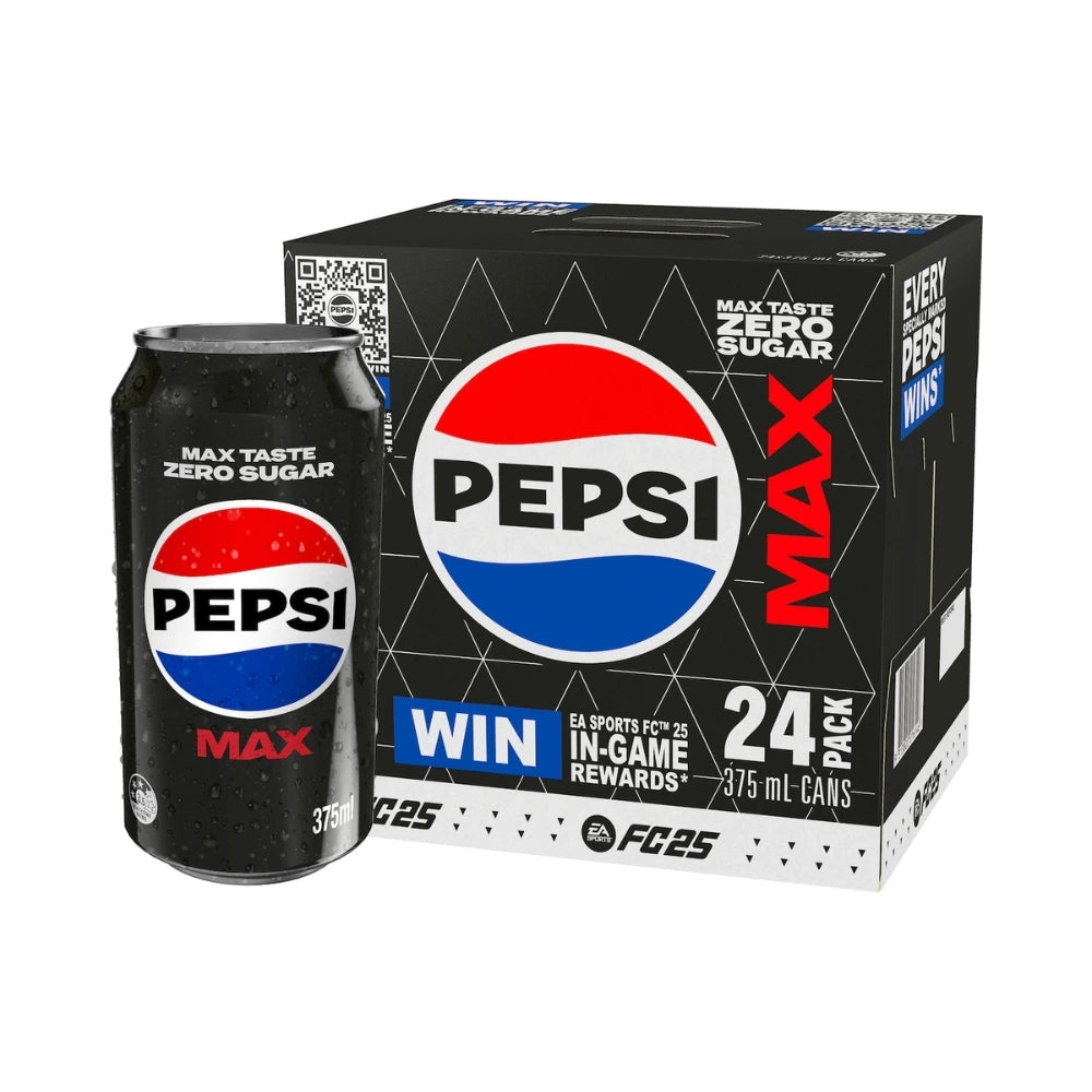 Pepsi Max No Sugar Multipack Cans 24x375mL - 24 pack - WHOInc