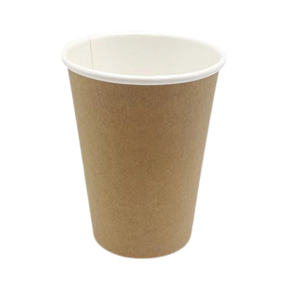 12oz PE Coated Single Wall Cup Kraft Brown - WHOInc