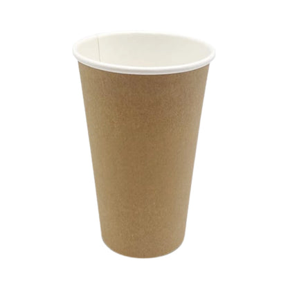 16oz PE Coated Single Wall Cup Kraft Brown - WHOInc