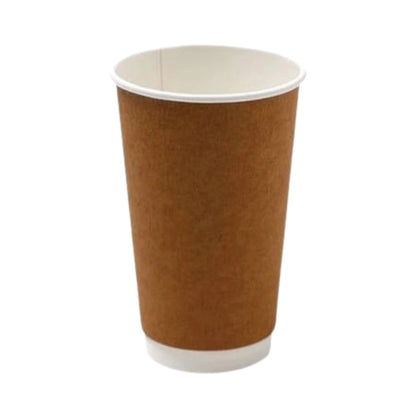 16oz PE Coated Double Wall Cup Kraft Brown - WHOInc