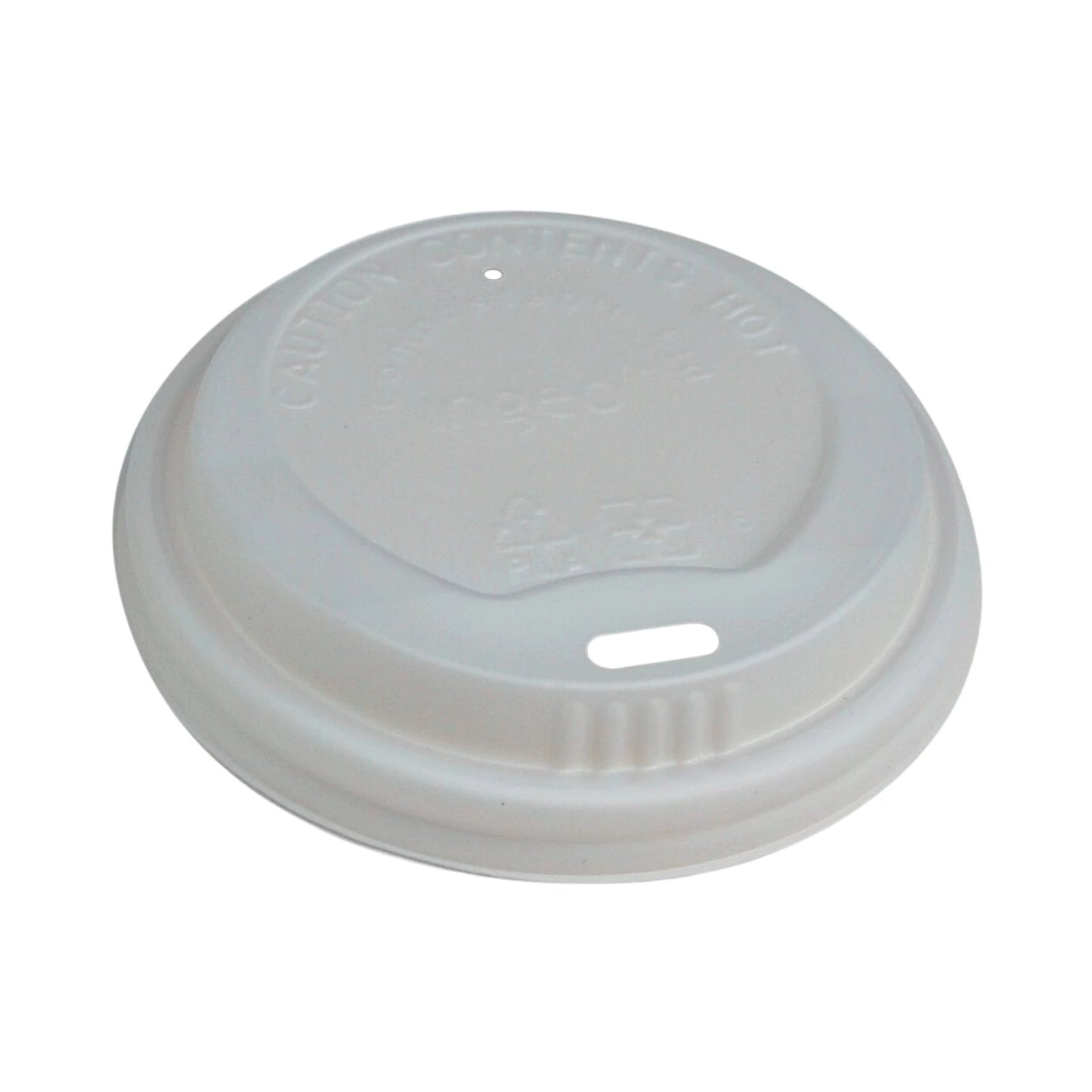 8-16oz Compostable PLA Cup Lid White 90mm - WHOInc