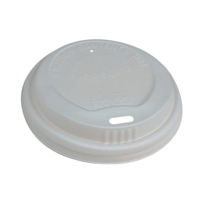 8-16oz Compostable PLA Cup Lid White 90mm - WHOInc