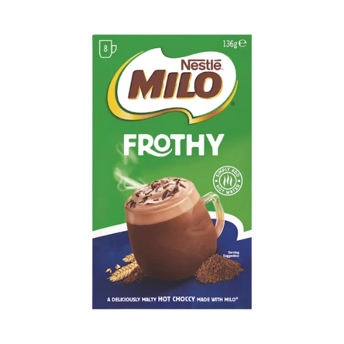 Milo Frothy Instant Hot Chocolate Sachets 8 pack - WHOInc