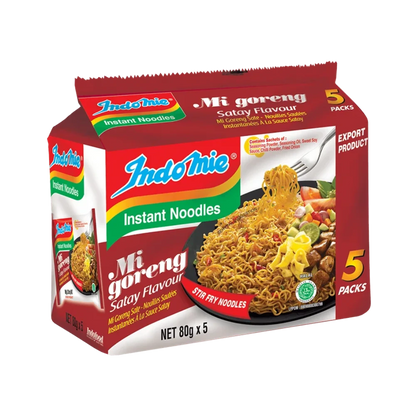 Indomie Fried Mi Goreng Satay Instant Noodles 5x80g 400g - WHOInc