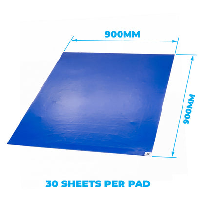 Dust Control Sticky Mat 900 x 900mm - 30 Sheet Pad
