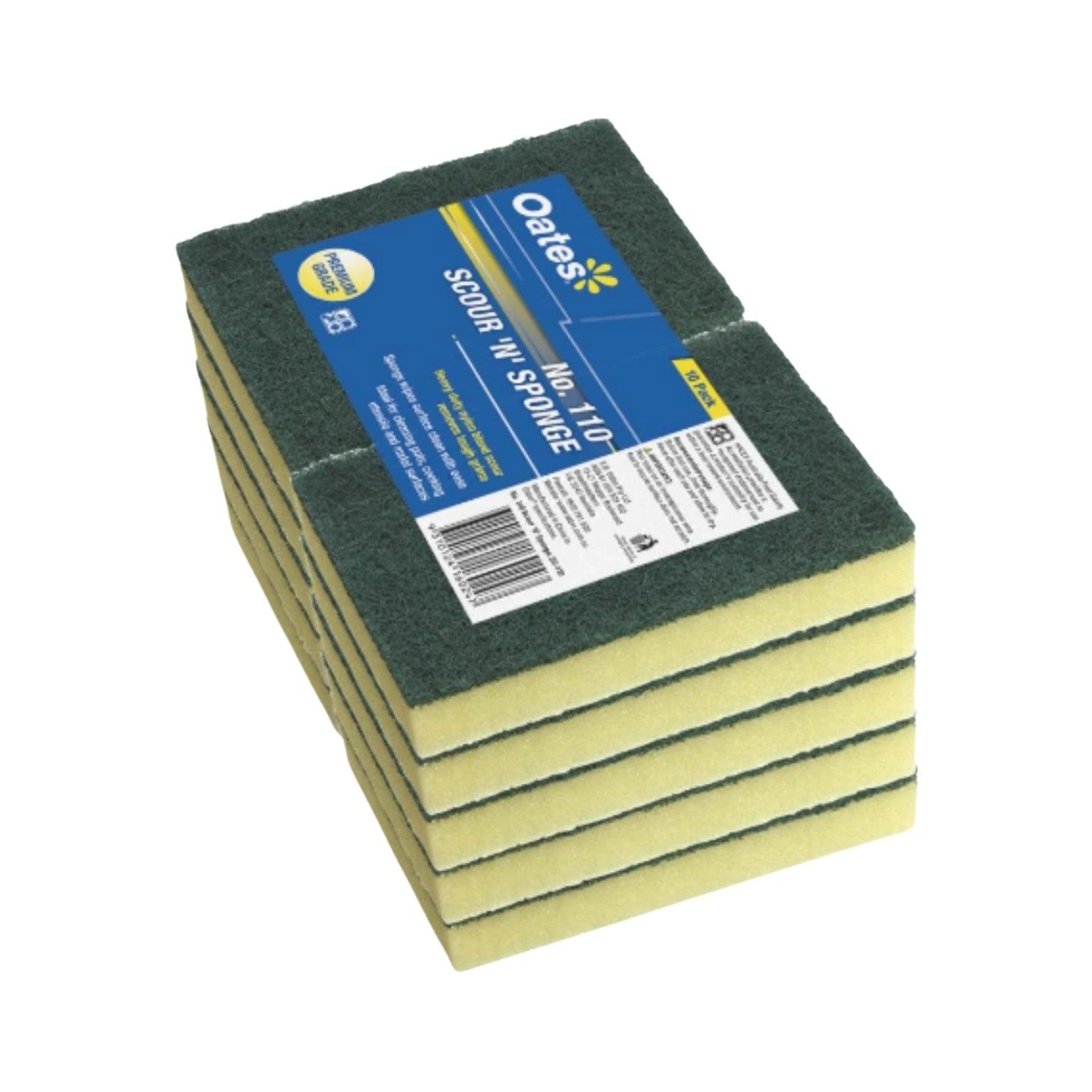 Oates Scour’n’Sponge Green 150x100x30mm 10pk - WHOInc