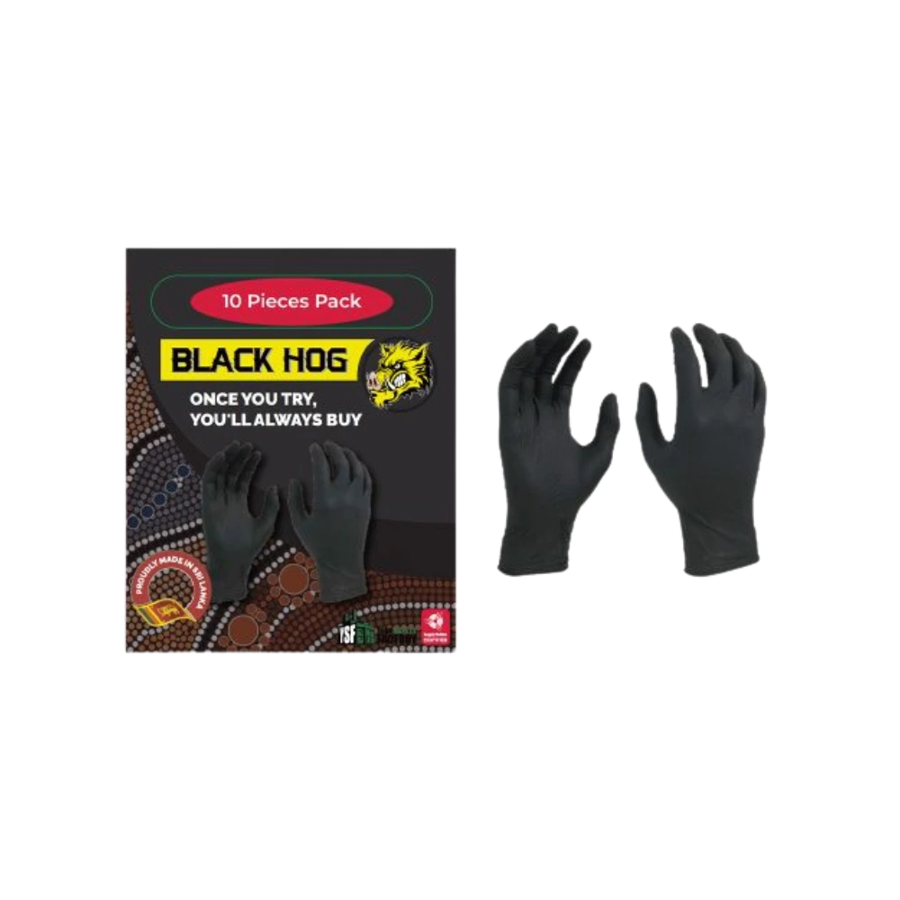 Black Hog Nitrile Disposable Gloves (10 Pieces Box) - WHOInc