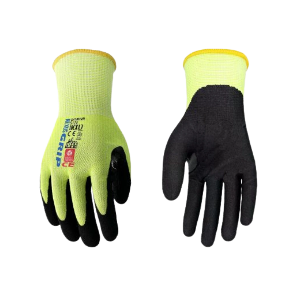Nexus GRIP C5/E Hi-Viz Yellow Gloves - WHOInc