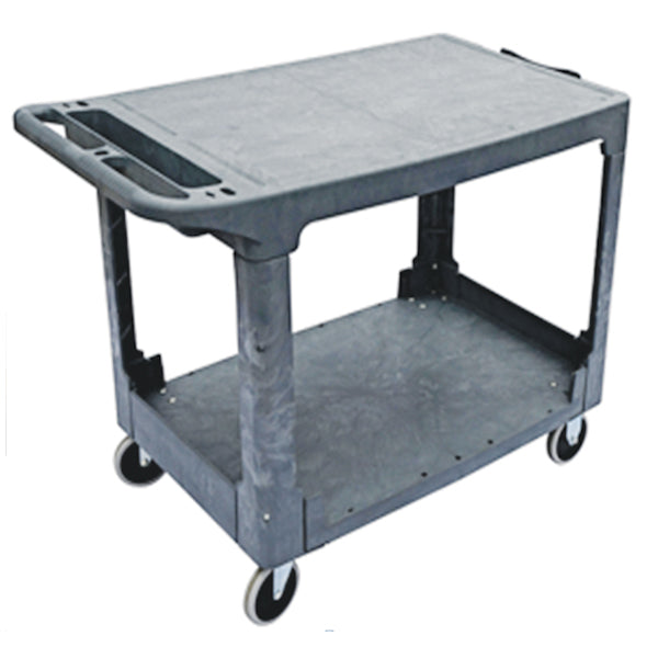 2 Shelf Flat Deck Stock Picker Trolley 1110x640x825mm 250kg