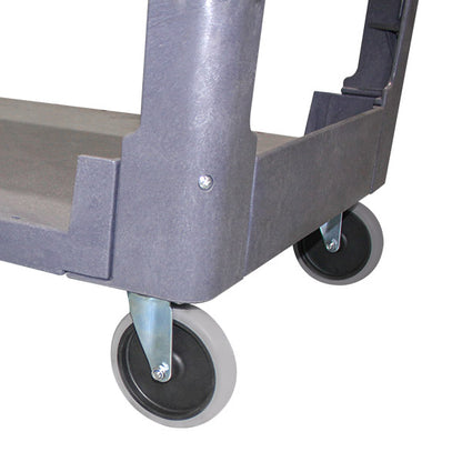 2 Shelf Flat Deck Stock Picker Trolley 1110x640x825mm 250kg