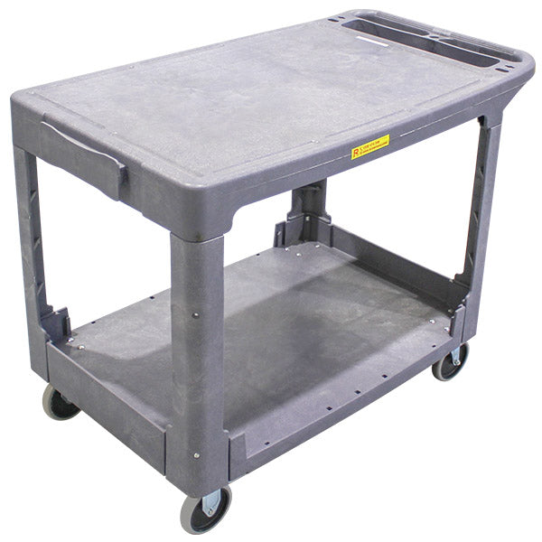 2 Shelf Flat Deck Stock Picker Trolley 1110x640x825mm 250kg